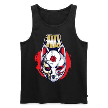 Cyborg Kitsune Maske Fuchs Maske Cyber Punk Cyber - Männer Premium Bio Tank Top - Schwarz - Vorne - AI Model Male 178 light (178cm)