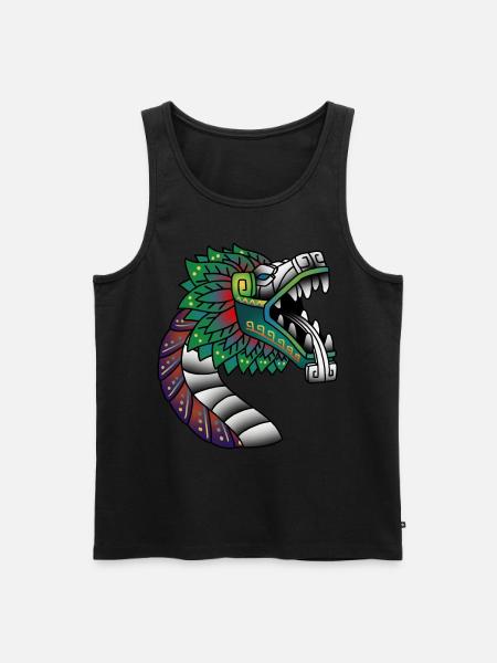 Quetzalcoatl Ancient Aztec feathered snake - Men's Premium Organic Tank Top - black