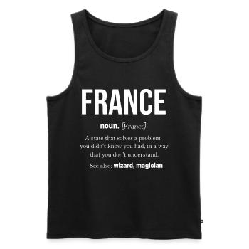 France Flag France Paris Marseille French - Men's Premium Organic Tank Top - black - Front - Michal (187cm)