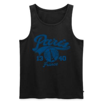 France Gift Paris Français Français Monaco - Débardeur bio Premium Homme - noir - Devant - Michal (187cm)
