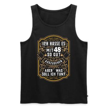 48. Geburtstag Party Alter Dezember Baujahr - Männer Premium Bio Tank Top - Schwarz - Vorne - AI Model Male 178 light (178cm)