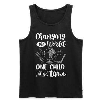 Teacher Tshirt 2nd grade Teacher Training Teacher School - Men's Premium Organic Tank Top - black - Front - AI Model Male 178 light (178cm)