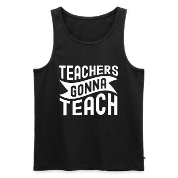 Teacher School Teacher Gift Class Primary School - Men's Premium Organic Tank Top - black - Front - AI Model Male 178 light (178cm)