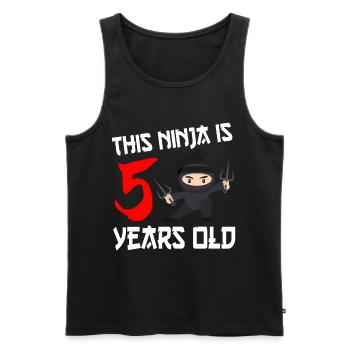 Ninja 5. Geburtstag - Männer Premium Bio Tank Top - Schwarz - Vorne - AI Model Male 178 light (178cm)