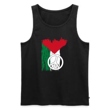 Palestine - Men's Premium Organic Tank Top - black - Front - AI Model Male 178 light (178cm)