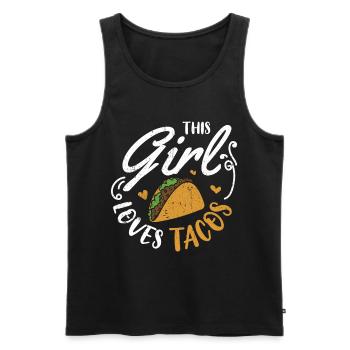 Taco Mexico Food Fast Food Nachos Fiesta Salsa - Men's Premium Organic Tank Top - black - Front - AI Model Male 178 light (178cm)
