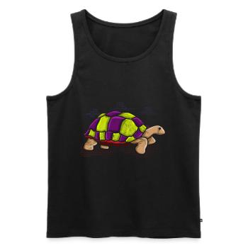 Turtle - Men's Premium Organic Tank Top - black - Front - Michal (187cm)