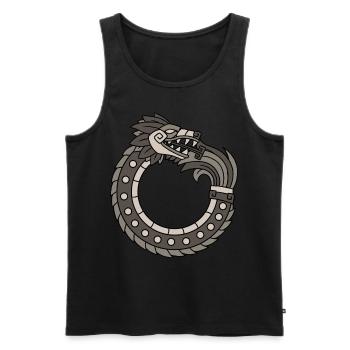 Quetzalcoatl Ouroboros Ancient Aztec serpent - Men's Premium Organic Tank Top - black - Front - AI Model Male 178 light (178cm)
