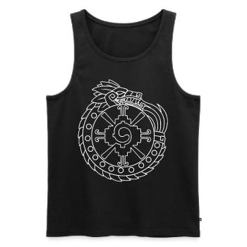 Quetzalcoatl Ouroboros Aztecs Ancient Maya Inca Gesc - Men's Premium Organic Tank Top - black - Front - AI Model Male 178 light (178cm)