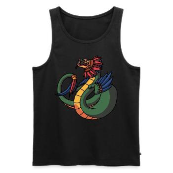 Quetzalcoatl Aztecs Feathered Snake Maya Inca - Men's Premium Organic Tank Top - black - Front - AI Model Male 178 light (178cm)