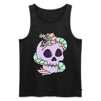 Quetzalcoatl Pastel Goth Skull Aztec Cadeau - Débardeur bio Premium Homme - noir - Devant - AI Model Male 178 light (178cm)