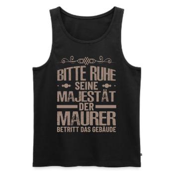 Maurer Lustige Sprüche - Männer Premium Bio Tank Top - Schwarz - Vorne - Michal (187cm)