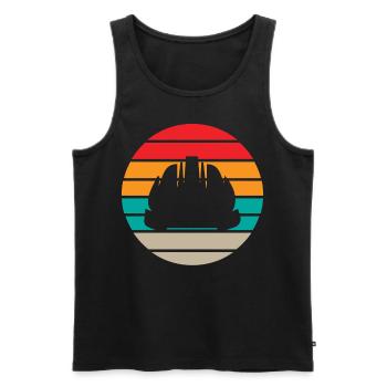 Maurer Retro - Männer Premium Bio Tank Top - Schwarz - Vorne - Michal (187cm)