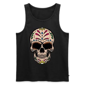 Quetzalcoatl Aztec Gothic Schädel Goth Maya Inka G - Männer Premium Bio Tank Top - Schwarz - Vorne - AI Model Male 178 light (178cm)