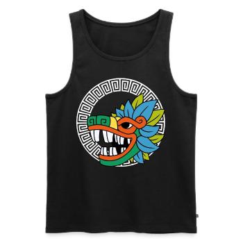 Quetzalcoatl Aztecs Feathered Snake Maya Inca - Men's Premium Organic Tank Top - black - Front - AI Model Male 178 light (178cm)