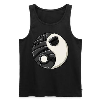Cyborg Ying Yang Cyber Punk Yin Yang Cyber Geschen - Männer Premium Bio Tank Top - Schwarz - Vorne - AI Model Male 178 light (178cm)