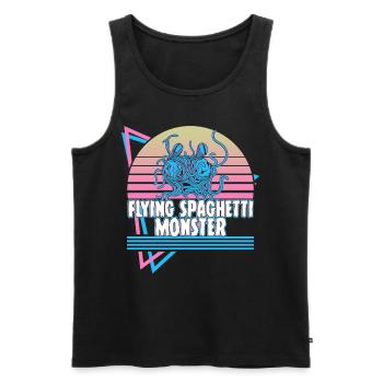 Flying Spaghetti Monster Pastafari FSM Atheist Ges - Men's Premium Organic Tank Top - black - Front - AI Model Male 178 light (178cm)