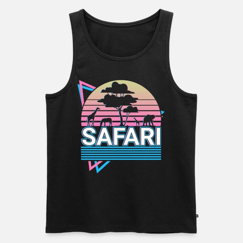 Safari Retro Geschenk - Männer Premium Bio Tank Top - Schwarz