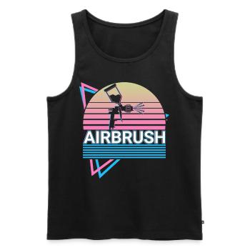 Airbrush Spray Paint Retro Gift - Men's Premium Organic Tank Top - black - Front - AI Model Male 178 light (178cm)