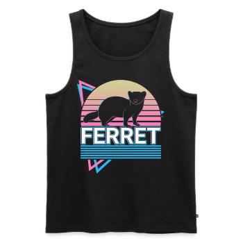 Ferret Retro Cadeau - Débardeur bio Premium Homme - noir - Devant - AI Model Male 178 light (178cm)