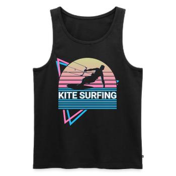 Kitesurf Kitesurfer Retro Gift - Débardeur bio Premium Homme - noir - Devant - AI Model Male 178 light (178cm)