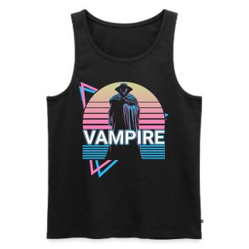 Vampir Halloween Blutsauger Retro Geschenk - Männer Premium Bio Tank Top - Schwarz - Vorne - AI Model Male 178 light (178cm)