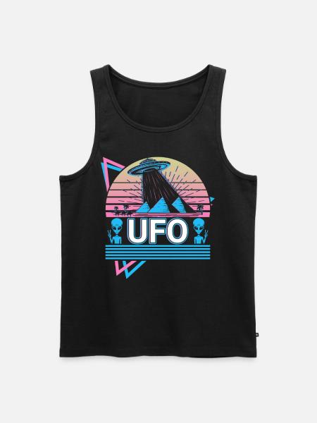 Ufo Alien Kidnapping Retro Gift - Men's Premium Organic Tank Top - black