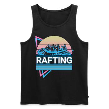 Rafting White Water Rafting Retro Gift - Men's Premium Organic Tank Top - black - Front - AI Model Male 178 light (178cm)