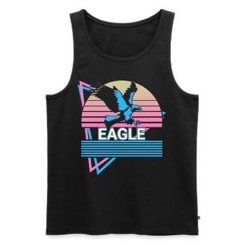 Eagle Retro Gift - Men's Premium Organic Tank Top - black - Front - AI Model Male 178 light (178cm)