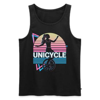 Unicycle Unicycling Unicyclist Retro Gift - Men's Premium Organic Tank Top - black - Front - Michal (187cm)