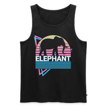 Elefant Retro Geschenk - Männer Premium Bio Tank Top - Schwarz - Vorne - AI Model Male 178 light (178cm)