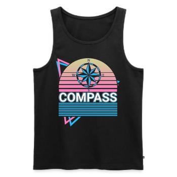 Kompass Retro Geschenk - Männer Premium Bio Tank Top - Schwarz - Vorne - Michal (187cm)
