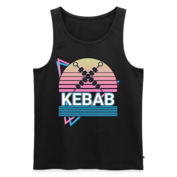 Brochettes de kebab Doner Kebap Retro Gift - Débardeur bio Premium Homme - noir - Devant - AI Model Male 178 light (178cm)