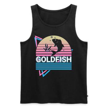 Goldfisch Retro Geschenk - Männer Premium Bio Tank Top - Schwarz - Vorne - AI Model Male 178 light (178cm)