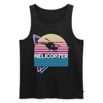 Pilote d’hélicoptère Aviation Retro Gift - Débardeur bio Premium Homme - noir - Devant - Michal (187cm)