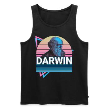 Charles Darwin Evolutionstheorie Retro Geschenk - Männer Premium Bio Tank Top - Schwarz - Vorne - AI Model Male 178 light (178cm)