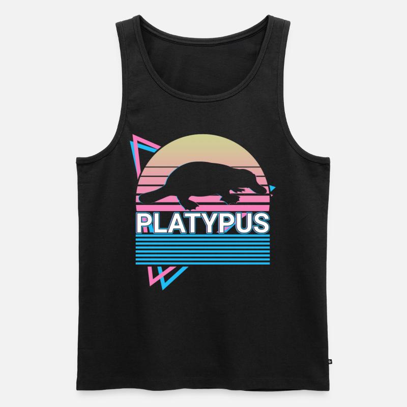 Schnabeltier Retro Geschenk - Männer Premium Bio Tank Top - Schwarz