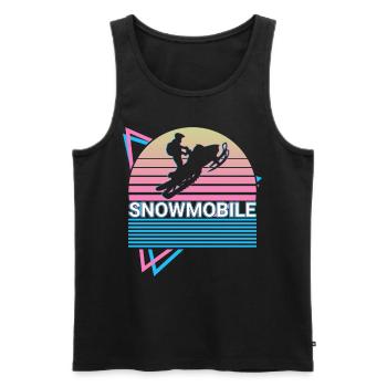 Snowmobile Retro Gift - Men's Premium Organic Tank Top - black - Front - AI Model Male 178 light (178cm)