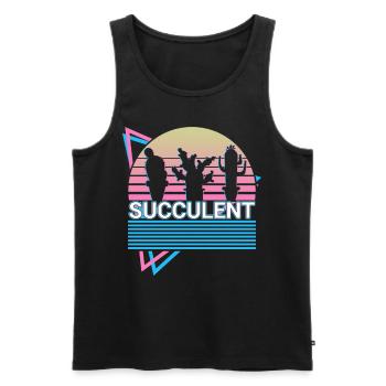 Succulent Retro Gift - Men's Premium Organic Tank Top - black - Front - AI Model Male 178 light (178cm)