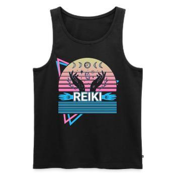 Reiki Healer Spiritual Healing Gift - Men's Premium Organic Tank Top - black - Front - Michal (187cm)