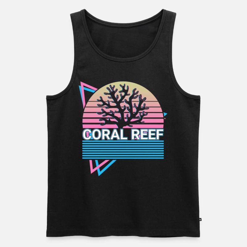 Korallenriff Retro Geschenk - Männer Premium Bio Tank Top - Schwarz