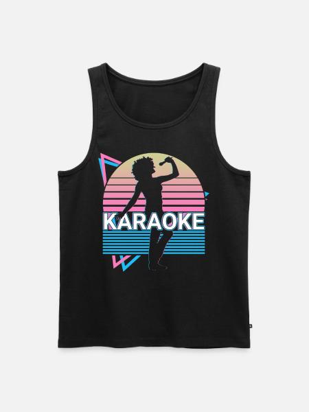 Karaoke Singer Retro Gift - Men's Premium Organic Tank Top - black