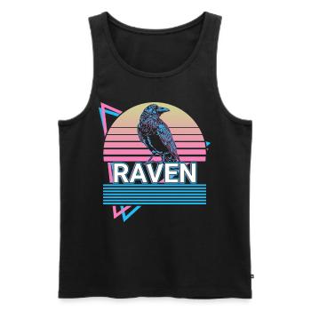 Raven Crow Retro Cadeau - Débardeur bio Premium Homme - noir - Devant - AI Model Male 178 light (178cm)