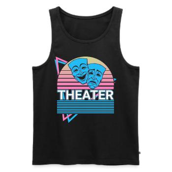 Theatre Mask Drama Comedy Tragedy Theatre Mask - Men's Premium Organic Tank Top - black - Front - AI Model Male 178 light (178cm)