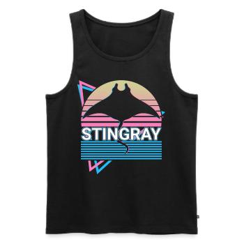 Stingray Manta Rays Retro Cadeau - Débardeur bio Premium Homme - noir - Devant - Michal (187cm)