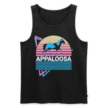 Appaloosa Pferd Retro Geschenk - Männer Premium Bio Tank Top - Schwarz - Vorne - AI Model Male 178 light (178cm)