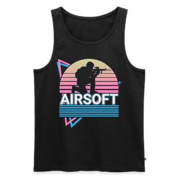 Airsoft Retro Gift - Men's Premium Organic Tank Top - black - Front - Michal (187cm)