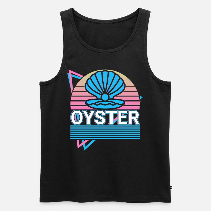 Austernperlenschale Retro Geschenk - Männer Premium Bio Tank Top - Schwarz