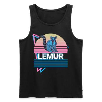 Lemur Retro Gift - Men's Premium Organic Tank Top - black - Front - Michal (187cm)