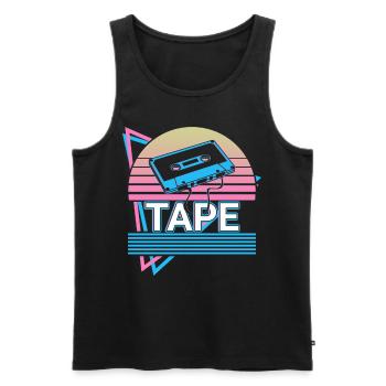 Cassette Tape Retro Gift - Men's Premium Organic Tank Top - black - Front - AI Model Male 178 light (178cm)